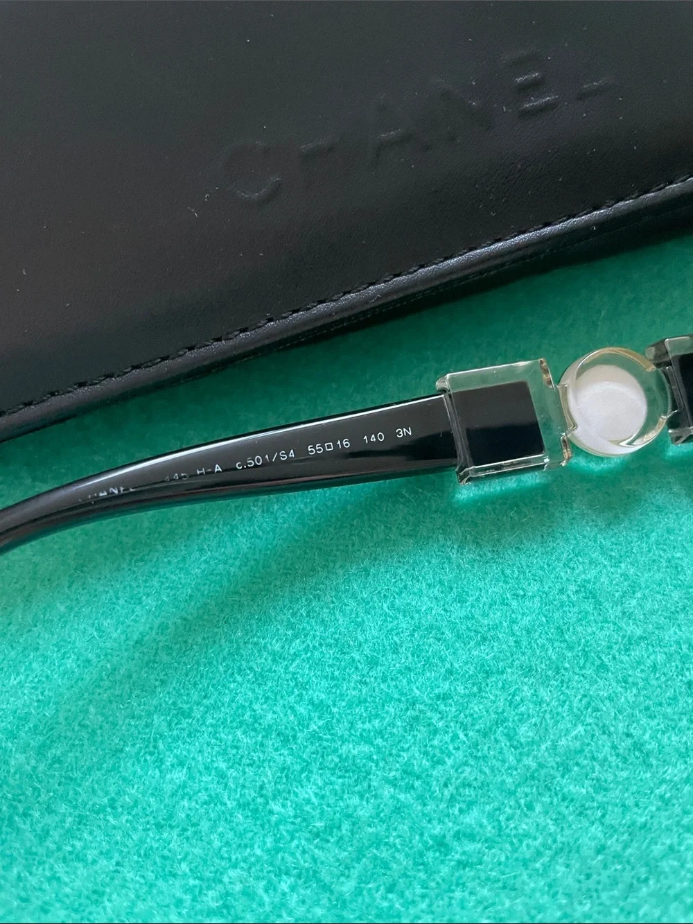 CHANEL Authentic Black Cat-Eye Sunglasses with Silver Hardware